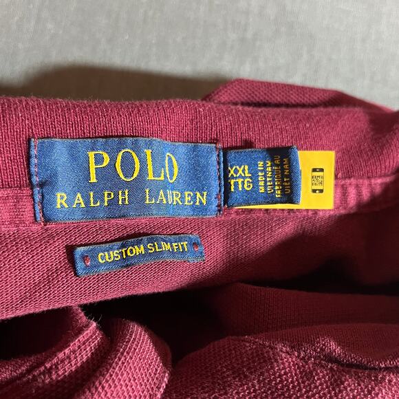 Polo Ralph Lauren Polo Shirt Mens XXL Purple Short Sleeve Custom Slim Fit Preppy - Picture 6 of 10